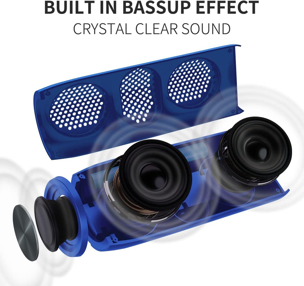 Bluetooth Speaker,MusiBaby M88 Speakers,Dual Pairing, Bluetooth 5.3,Loud Stereo Sound,Booming Bass,30H Playtime for Home& Outdoor Party,Beach,Portable Speaker,Gifts(Blue)