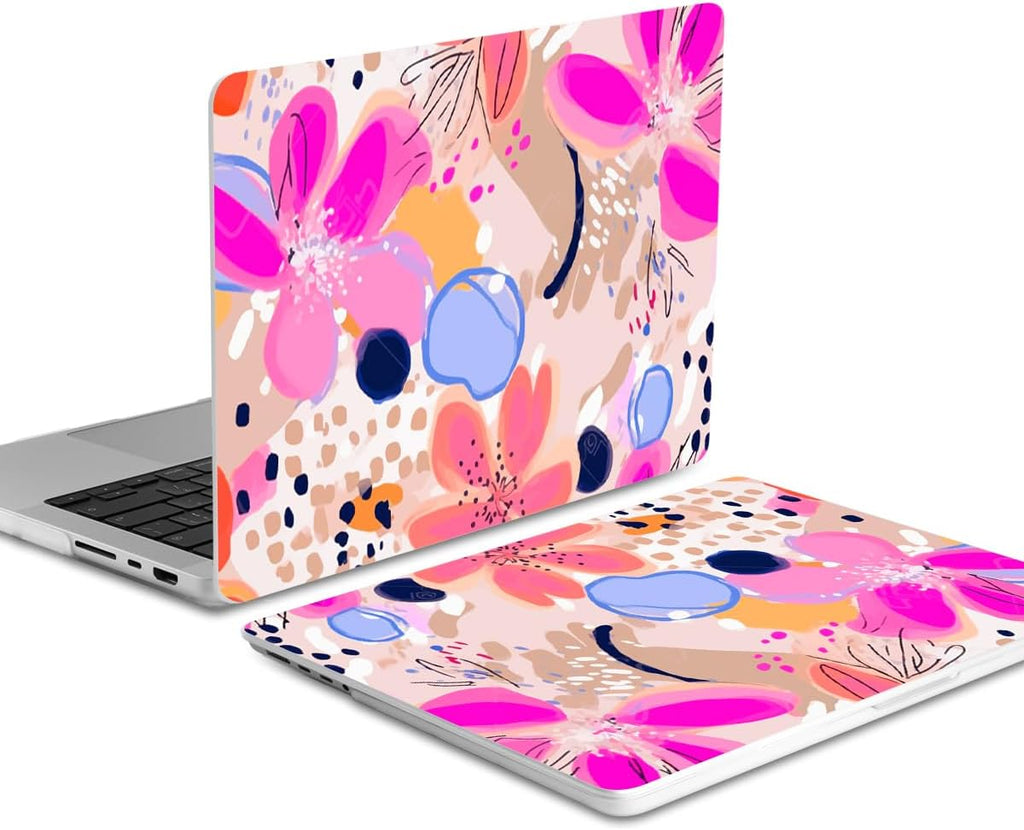 DONGKE for M4 MacBook Pro 16 Inch Case 2024 2023 2021 A3403 A3186 M3 A2991 M2 A2780 M1 A2485 Pro/Max Chip, Plastic Hard Shell Case & Keyboard Cover for Mac Pro 16 with Touch ID, Floral Artistic