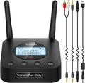 1Mii B06TX+ Long Range Bluetooth 5.2 Transmitter for TV/PC/Projector to 2 Wireless Headphones/Speakers, Bluetooth Adapter for TV w/Screen Display Plug n Play, aptX Low Latency & HD Audio