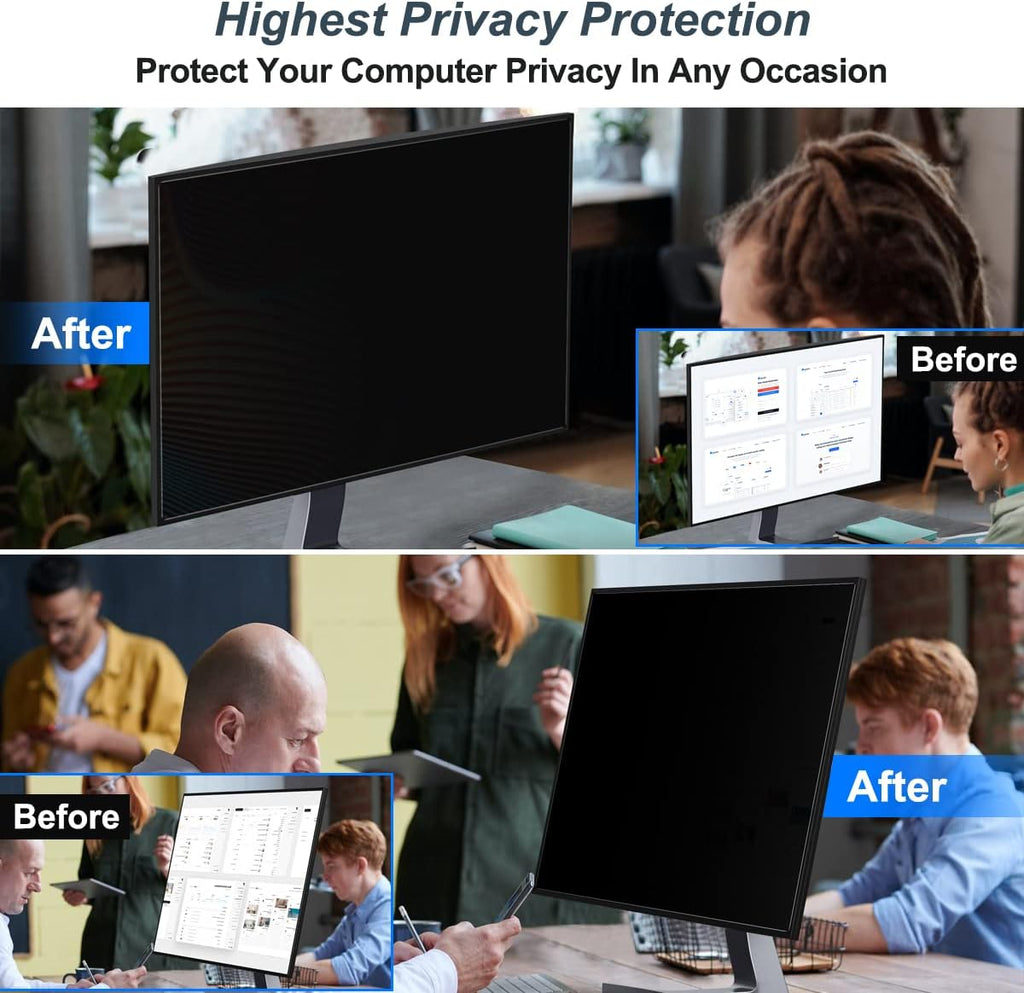 [2-Pack] 22 Inch Privacy Screen for Monitor Computer Screen Privacy Filter for 16:10 Widescreen Monitor Desktop PC Monitor Privacy Film Monitor Privacy Shield and Anti-Glare Protector