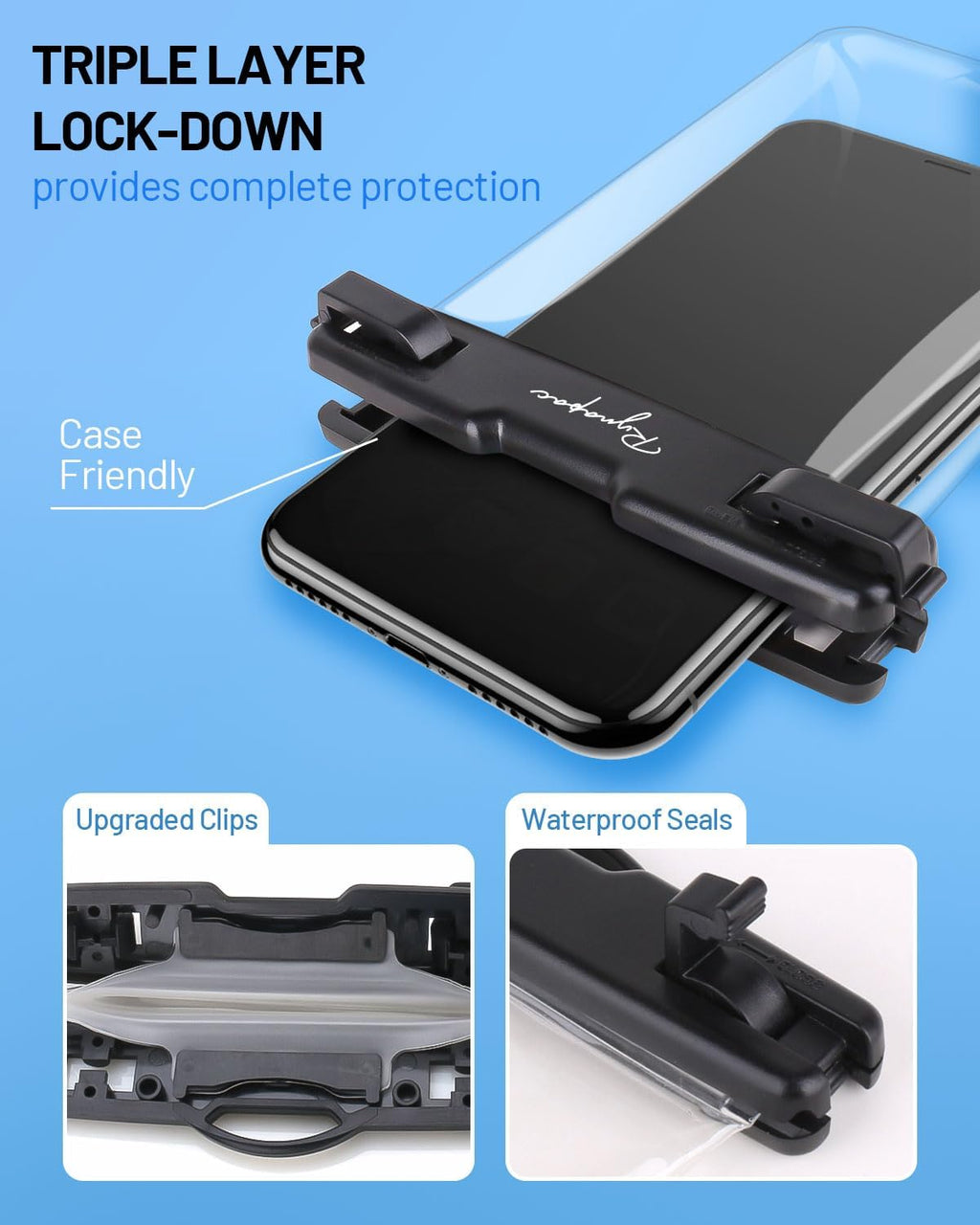 Waterproof Phone Pouch Bag - 7.5in Water Proof Cell Phone Case for Beach Travel Must Haves, Waterproof Phone Holder with Lanyard for iPhone 16 15 14 Pro Max Galaxy S24+ Pixel 8 Pro, Cruise Essentials