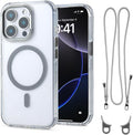 for iPhone 14 Pro Max Case with 62.99 inch Lanyard, Classic Clear&Gray Magnetic Phone Case, Drop&Shockproof Protection Cases, Phone Holder Lanyard, Compatible with Magnet Accessory