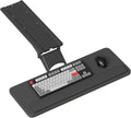 yeshine Under Desk Keyboard Tray Slide Out, Height Adjustable Computer Keyboard & Mouse Platform Tray, 360° Swivel & 30° Tilt Up and Down, Ergonomic Keyboard Tray Under Desk Slide, Black, 25"W x 9.8"D