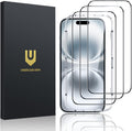 UNBREAKcable Screen Protector for iPhone 16 Plus/15 Plus [3-Pack] Full Coverage Double Shatterproof Tempered Glass [Installation Frame] [9H Hardness] [99.99% HD Clear] [Bubble Free] for iPhone 6.7"