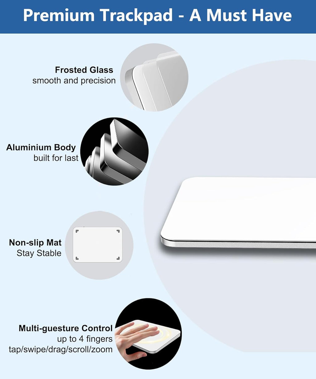 Trackpad with 2.4G USB Receiver for Mac and Windows - Multi-Touch Surface High Precision Track Pad, Multi-Gesture Touchpad Mouse Compatible with Apple MacBook iMac and Windows 10/11 PC Desktop