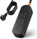 3-Outlet 10ft Extension Cord - Weatherproof Outdoor Power Strip, Mountable Small Power Strip for Home, Outdoor, Travel