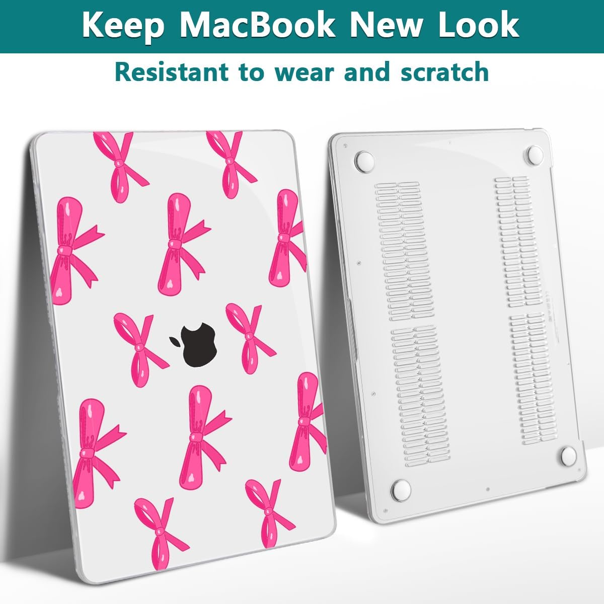 Teryeefi for MacBook Air 13 inch Case 2020 2019 2018 fits Model M1 A2337 A2179 A1932 with Retina Display with Touch ID, Plastic Hard Shell Case & Keyboard Cover & Screen Protector, Bows-A
