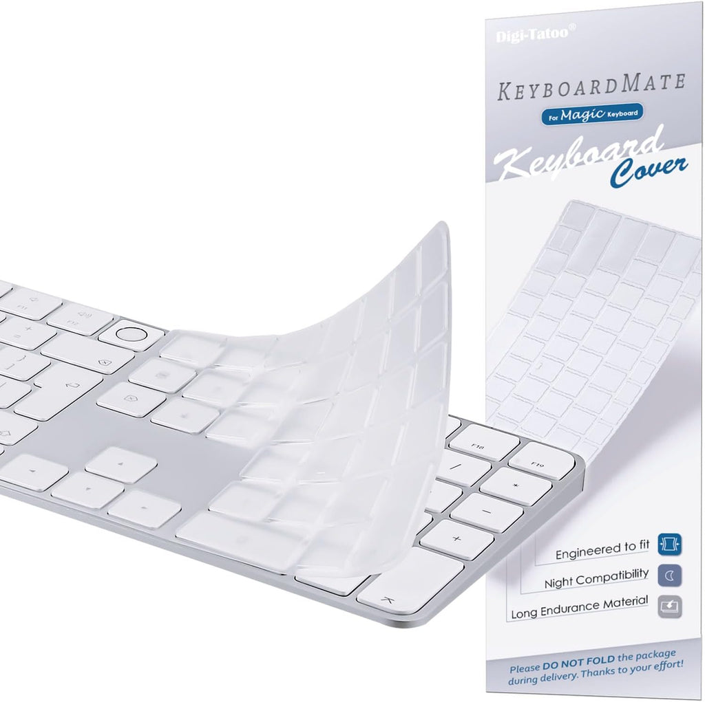 Keyboard Cover for 2024 M4 iMac Magic Keyboard (Europe Layout, 7 Shape Enter Key)(Model A3119, Touch ID, with Numeric Key) - Ultra Thin, Protective and Clear Keyboard Cover Protector Skin