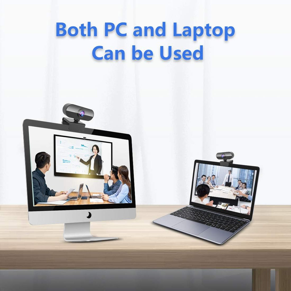 Webcam with Microphone&1080P HD Web Cam,Stand for PC/MAC/Laptop/Desktop, Wide Angle Web Cameras for YouTube,Skype,Zoom,Xbox One,Video Calling,Studying and PS4