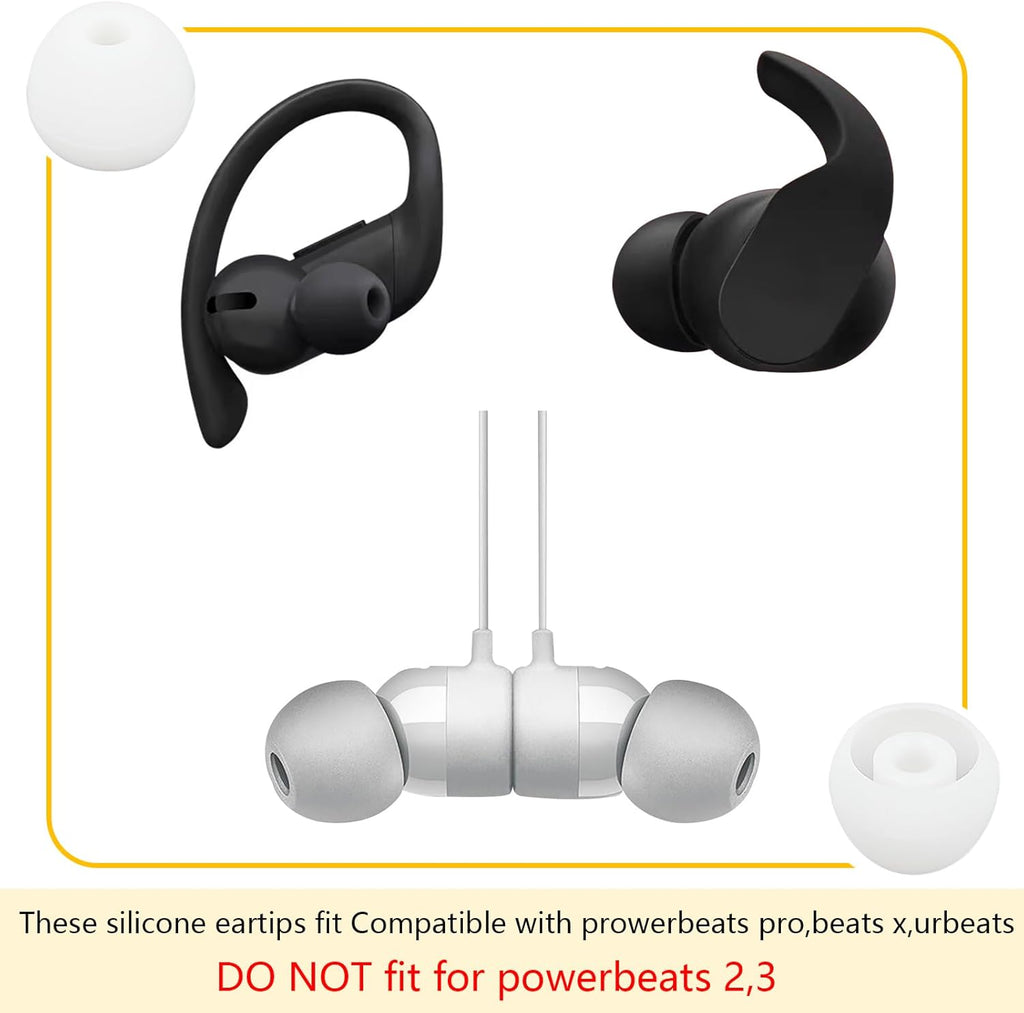 Ear Bud Covers Silicone Replacement Earbud Tips Compatible with Powerbeats Pro Beats Wireless Earphone Headphone Ear Tips 4 Pairs