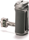 Tilta Xeno Side Handle for Filmmakers & Cameras - Titanium Gray | Secure Connection & Helps Prevent Rotation | Adjustable Height | Textured Silicone Grip | Easy Assembly (1/4″-20 w/Locating Pins)