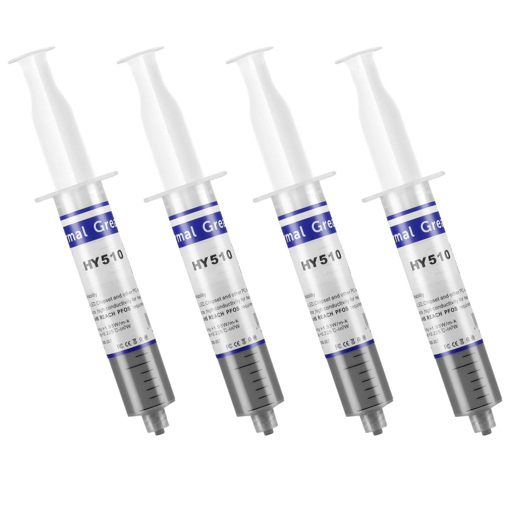 HY-510-100g (25g*4) Thermal Conductivity: >1.93W/m-k CPU Thermal heatsink Paste Silicone Grease Compound Non-Conductive for pc CPU gpu PS4 100 Gram