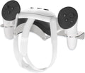 VR Wall Mount Aluminum Alloy,VR Headset Wall Mount Storage Stand Hook Compatible with Meta Quest 3/Quest Pro/Quest 2,Quest 3 Stand with 2 Storage Way,Desk Space Saving(Silver)
