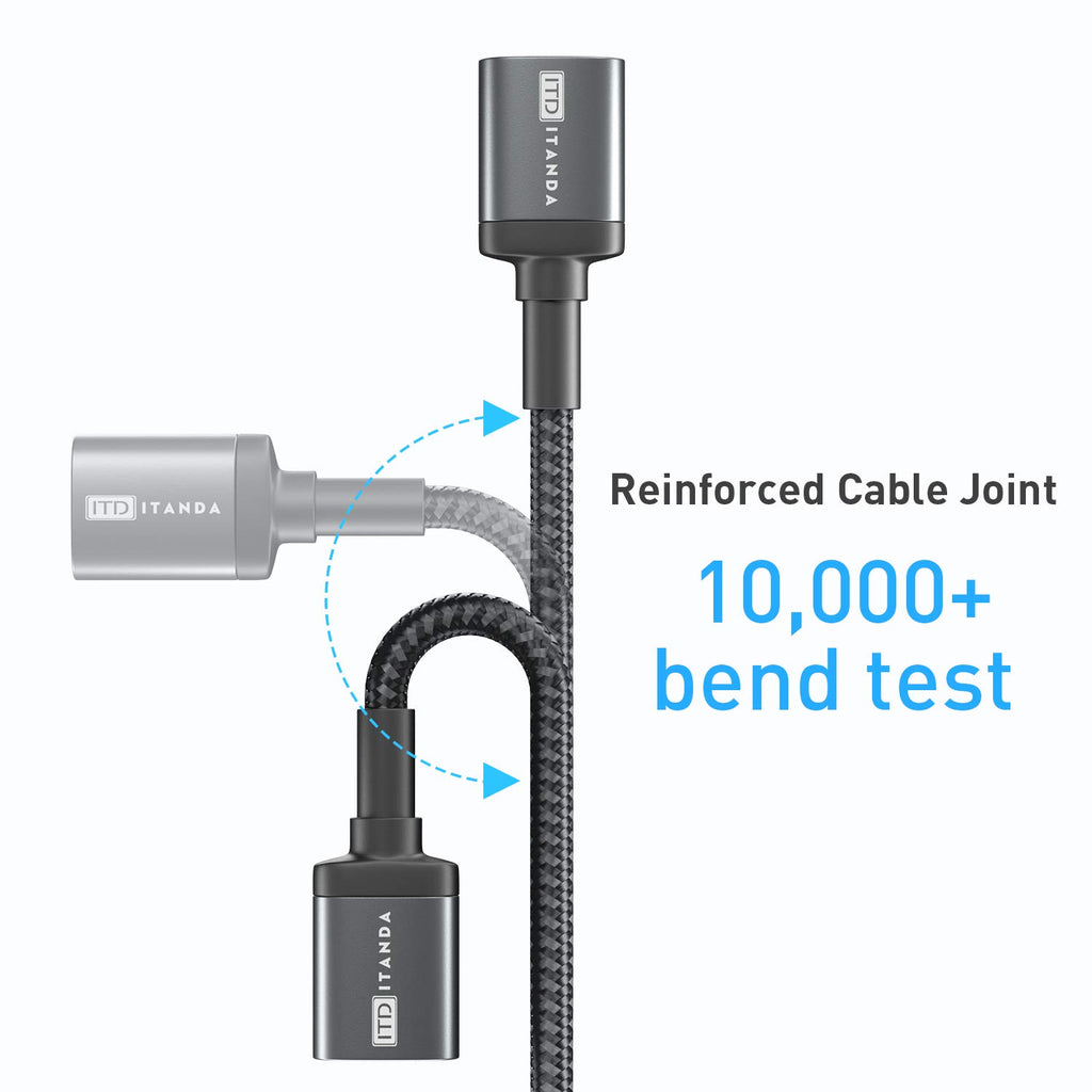 ITD ITANDA 10FT USB Extension Cable USB 3.0 Extension Cord Type A Male to Female5Gbps Data Transfer for Keyboard, Mouse, Playstation, Xbox, Flash Drive, Printer, Camera and More