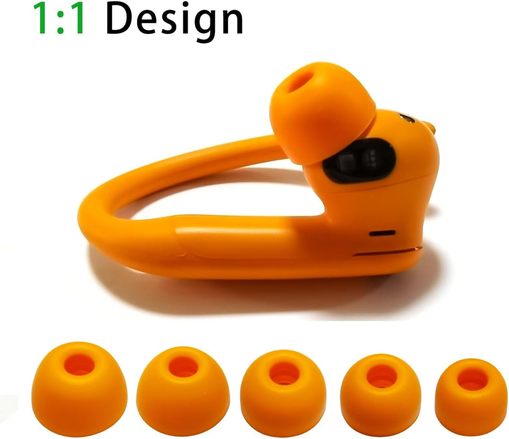 Silicone Earbuds Tips for Powerbeats Pro2 Replacement Ear Tips 10 Pairs XL/L/M/S/XS - Compatible with Beats Studio Buds/Beats Fit Pro/Solo Buds, Orange