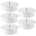 HYCC 5 Pack 2-3/8 Inch Flexible Desk Grommet,Organize Wires and Cables on Office Equipment, Computer Components, Entertainment Systems Effectively - Color: White