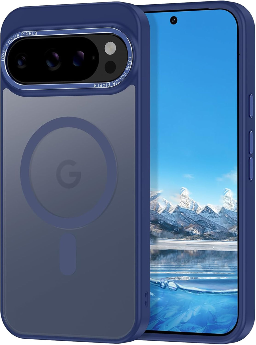 Magnetic for Google Pixel 9 Pro XL Case, [Military Grade Drop Protection] [Compatible with MagSafe] Shockproof Slim Translucent Matte Anti-Slip for Women Girls Men Case, Dark Blue
