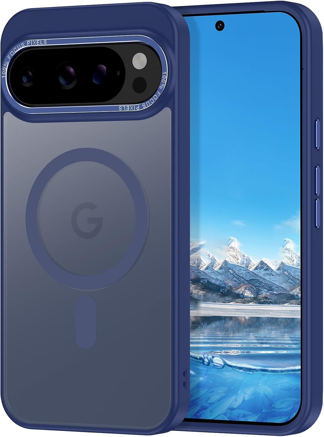 Magnetic for Google Pixel 9 Pro XL Case, [Military Grade Drop Protection] [Compatible with MagSafe] Shockproof Slim Translucent Matte Anti-Slip for Women Girls Men Case, Dark Blue
