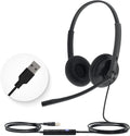 Yealink UH34 USB Headset with Mic,Stereo Wired Headphones with Noise Cancelling Microphone,Professional Work Headset VoIP Phone PC Computer Call Center Office(Ultra Light)