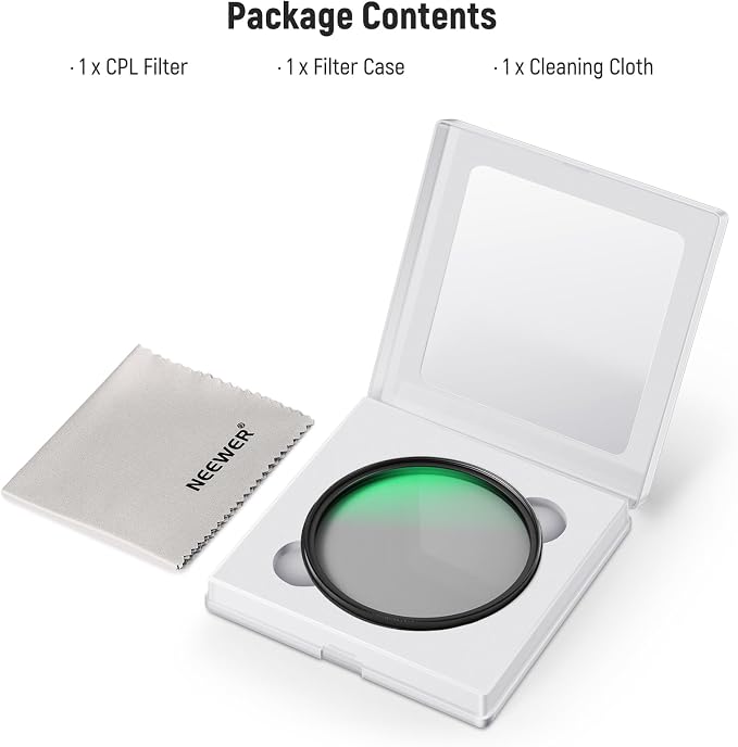 NEEWER 62mm Polarizer Filter, 24 Layer Multi Resistant Nano Coated MC CPL - Image 8