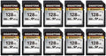 [5-Yrs Free Data Recovery] GIGASTONE 128GB SD Card 10-Pack, 4K Camera Pro, A1 V30 SDXC Memory Card 4K UHD Video Compatible with Canon Digital Camera, with 10 Mini Cases