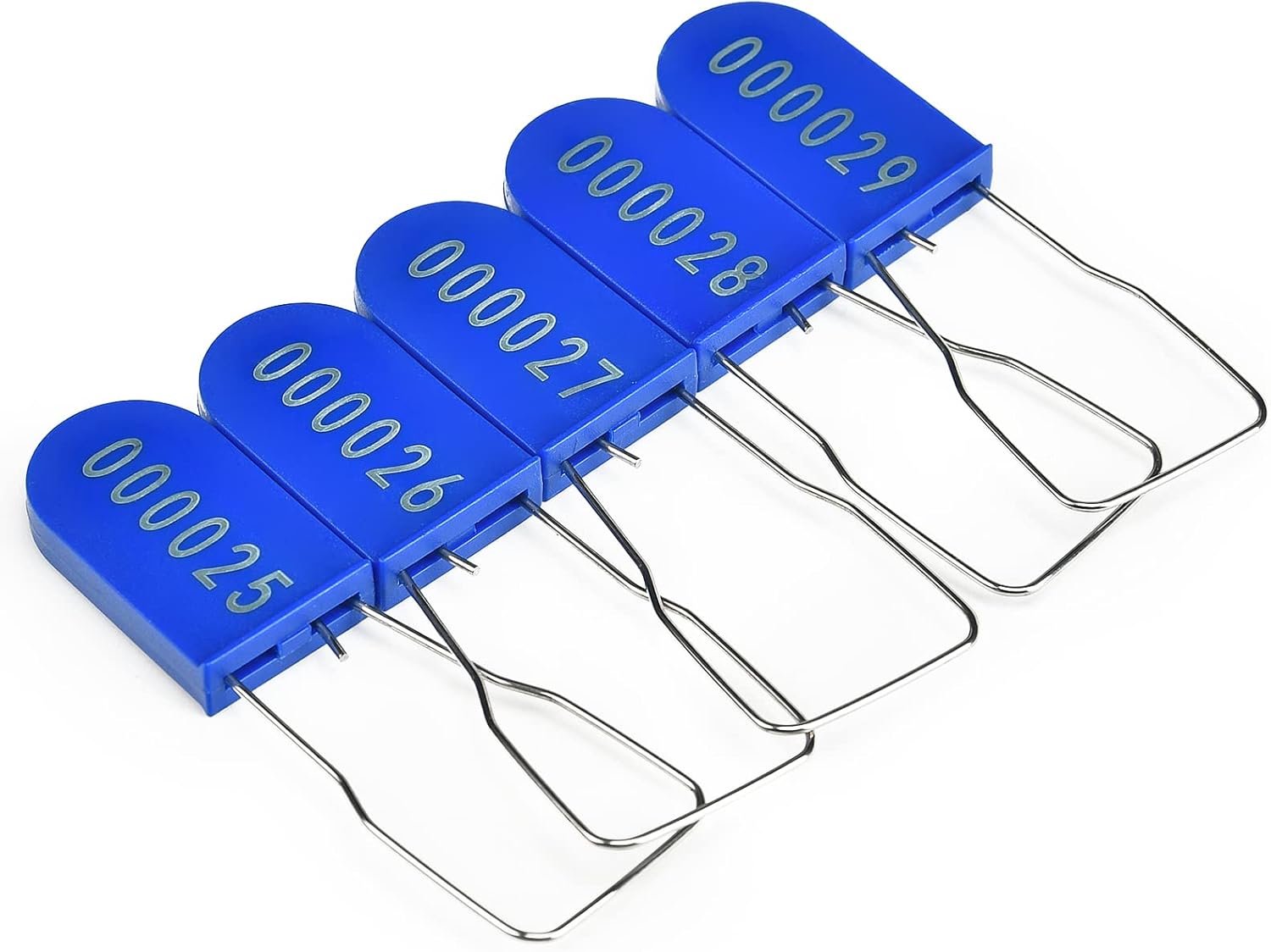 1000PCS Plastic Padlock Security Seals Metal Wire Padlocks Electric Meter Lockout Tags Disposable Anti-Tamper Lock Numbered Anti Tamper Tags Blue