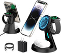 Wireless Charger Compatible with Mag-Safe,3 in 1 Charging Station for iPhone16/15/14/13/12 Series, Apple Watch,AirPods,15W Fast Charging (USB-C Adapter Included)