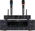 Stereo Receivers, 5.1 Channel Audio Amplifier with Bluetooth,8K Ultra HD, Optical/Coaxial USB, Subwoofer Output & Wireless Mics, Home Theater Amplifier System, for Theater Speakers