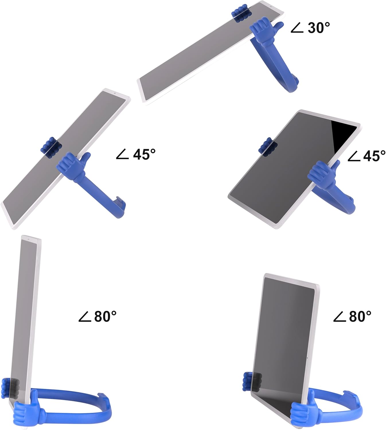 Honsky Thumbs Up 2 Pack Tablet Stand, Universal Holder for Desk, Lazy Display Stands, Stocking Stuffer Ideas, Cute Blue/Black