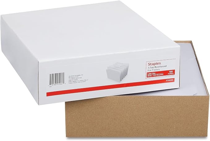 Staples Reinforced File Folders, Letter Size, 3‑Tab Design, Durable Paper Stock - Image 6