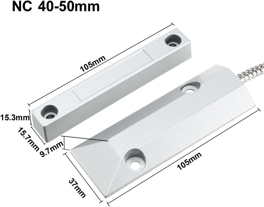 uxcell Rolling Door Contact Magnetic Reed Switch Alarm with 2 Wires for N.C. Applications OC-55