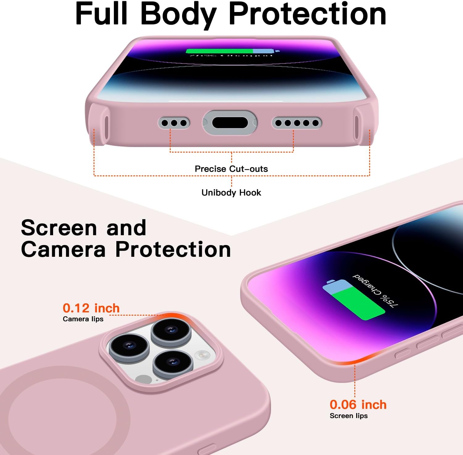 for iPhone 15 Case with Lanyard [Compatible with MagSafe], Crossbody Phone Case with Neck Strap Adjustable, Magnetic Phone Cover for iPhone 15 6.1'' Pink
