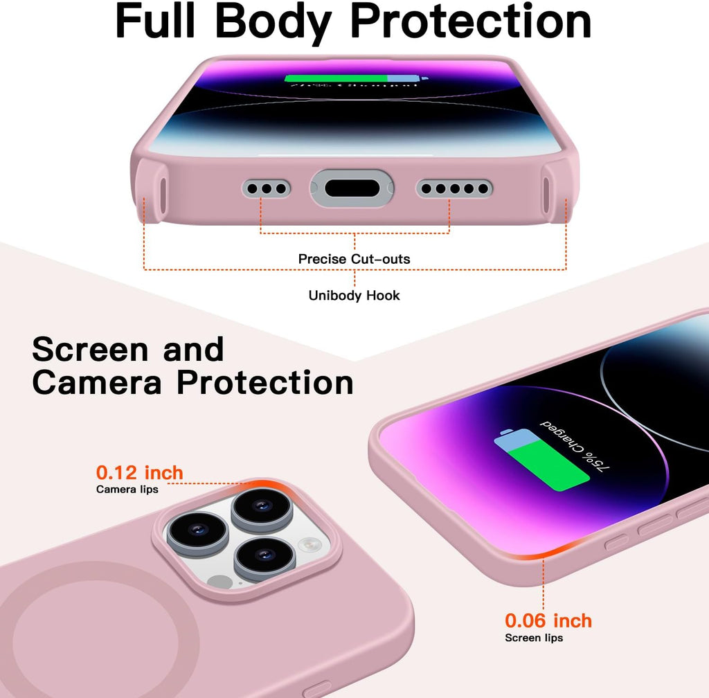 for iPhone 16 Case with Lanyard [Compatible with MagSafe], Crossbody Phone Case with Neck Strap Adjustable, Magnetic Phone Cover for iPhone 16 6.1'' Pink