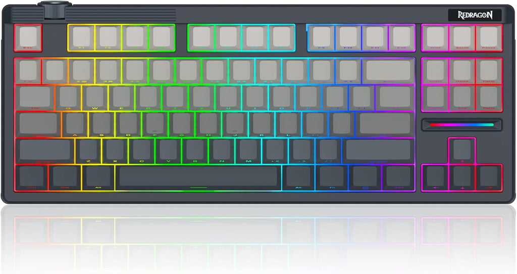 Redragon K729 PRO 80% Wireless Gasket RGB Gaming Keyboard, 3-Mode TKL Mechanical Keyboard w/Knob Control, Gradient PBT Keycaps, Hot-Swap South-Facing Socket & 5-Layer Dampener, Custom Silent Switch