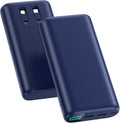 Portable Charger 40,800mAh Power Bank with Built-in Cables,5 USB Output Battery Pack Backup,25W PD USB-C in&out Phone Charging Compatible with iPhone 16/15 Pro,Android Samsung Galaxy Pixel Nexus-Blue