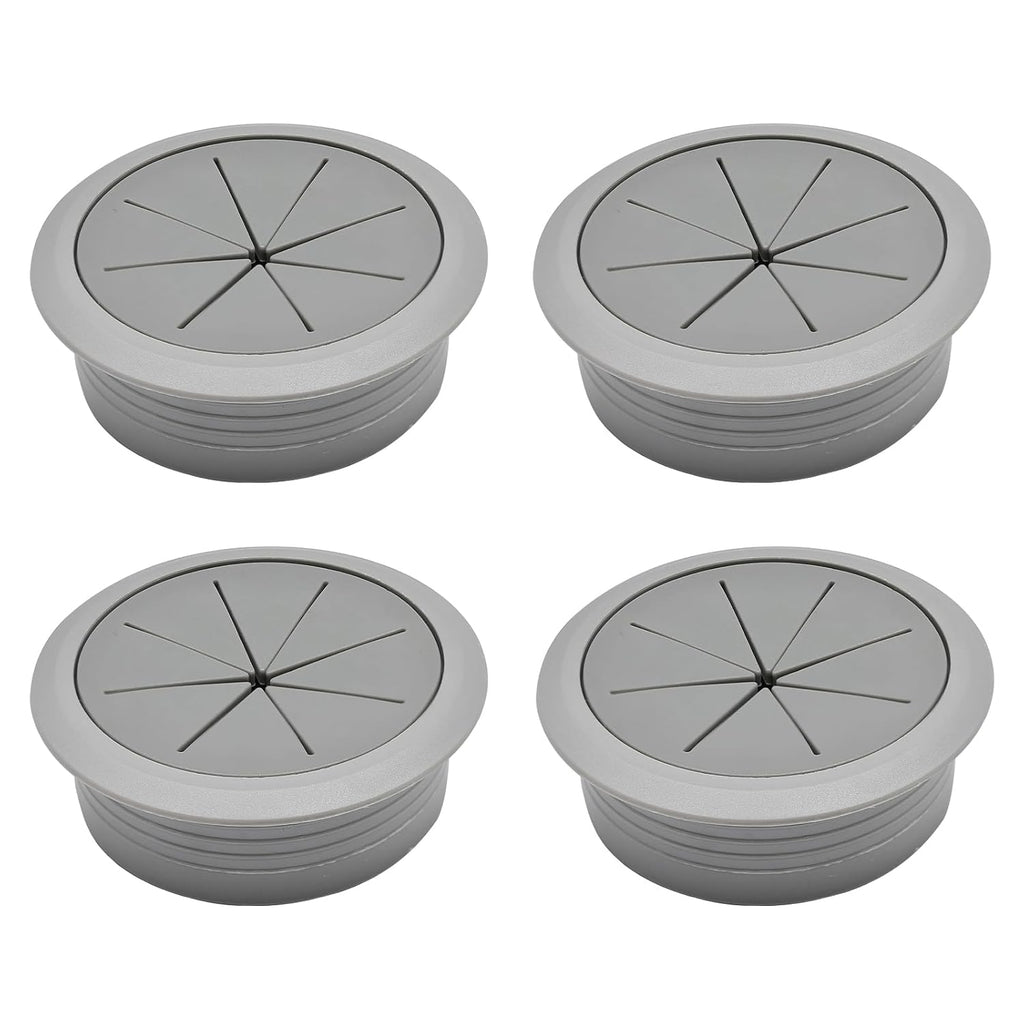 Desk Grommet 2" (50 mm), Desk Hole Cover for Cables Dark Grey, Cable Grommet ABS Plastic, Desk Hole Grommet for Office and Home Table Cable, Detachable & Flexible Cable Cord Organizer-4 Pcs