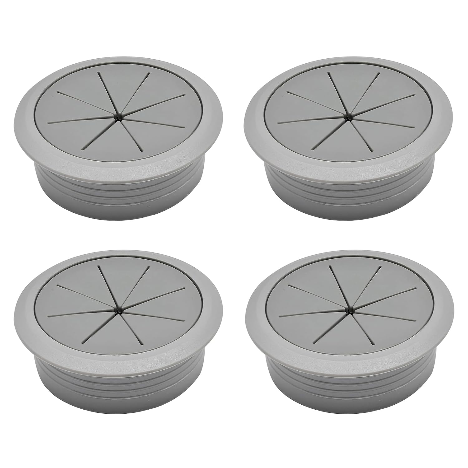 Desk Grommet 2" (50 mm), Desk Hole Cover for Cables Dark Grey, Cable Grommet ABS Plastic, Desk Hole Grommet for Office and Home Table Cable, Detachable & Flexible Cable Cord Organizer-4 Pcs