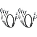 4-in-2 Multi Charging Cable for Apple Watch Charger/Samsung/iPhone Charger,Car/Office/Camping/Travel Essentials,Type C Cable Cord for iWatch Ultra/10-2/iPhone 16-11/Samsung S25-S20,iPad,airPods-Black