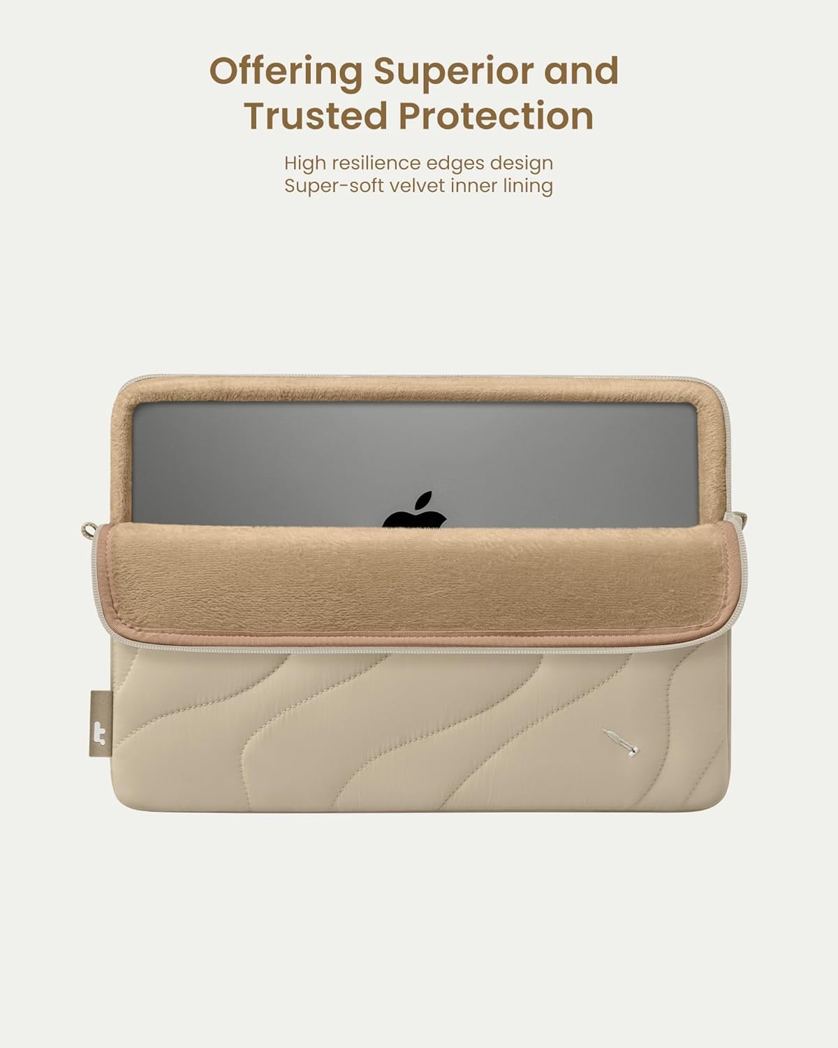 tomtoc 360 Protective Puffy Laptop Sleeve for 15-inch MacBook Air M4/A3241 2025, M3/A3114 2024, M2/A2941 2023, 15-inch Surface Laptop 7th(Copilot+ PC)/6/5/4/3, Quilted Puffer Soft Computer Case Bag