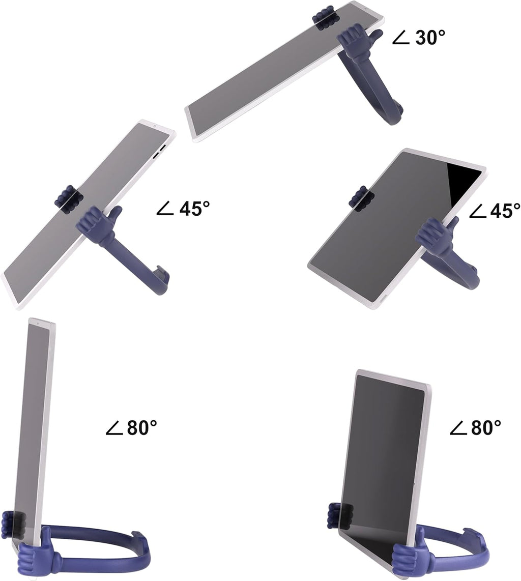 Honsky Thumbs Up 2 Pack Tablet Stand - Compatible with iPad, Samsung Galaxy Tabs, iPhone Pro Max - Universal, Cute, Blue Deep/Black