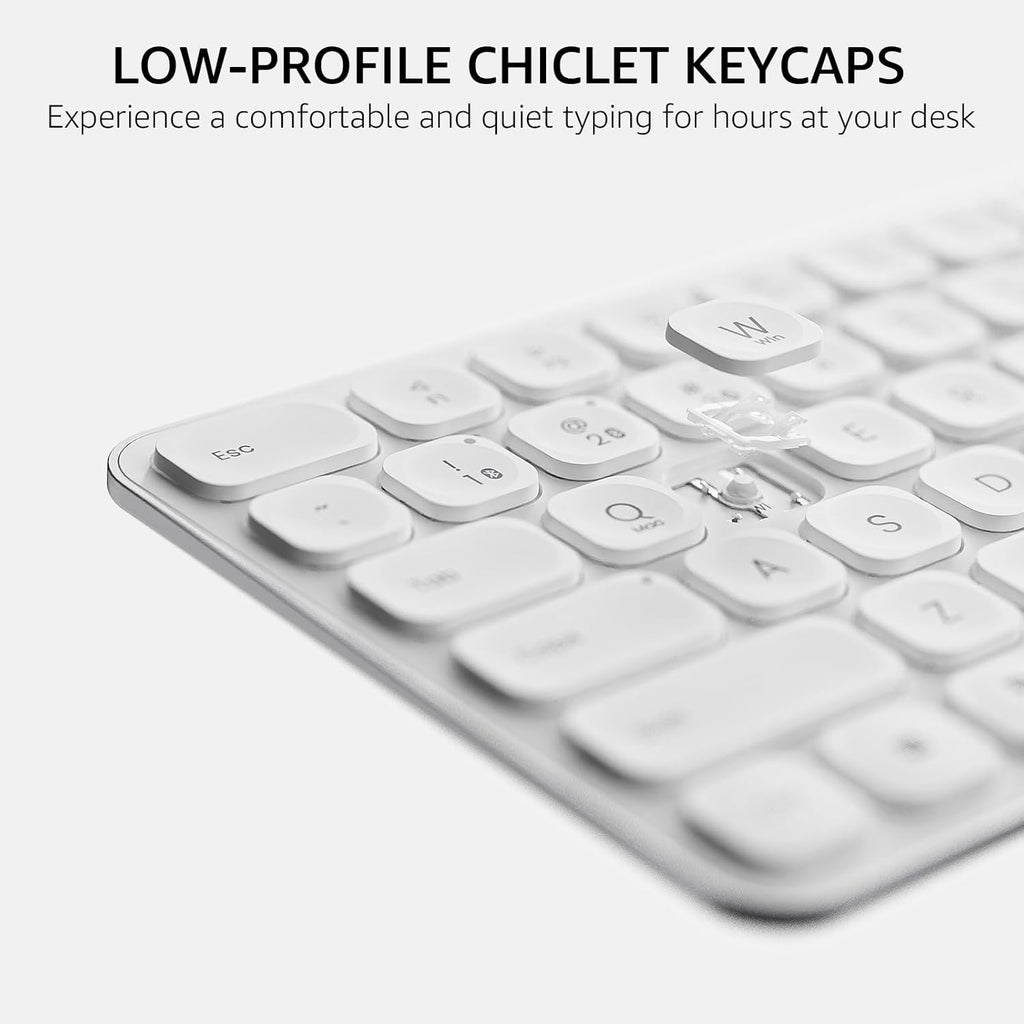 Rapoo 9360M Wireless Keyboard and Mouse Combo, Blade-Series E9310M 99-Key Ultra-Thin Keyboard and M300G Silent Mouse, Support 4 Devices, Quiet, Compact, Battery Powered, for Windows/Mac/Linux/Chrome