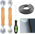 Screen Repair Tool Kit – Includes 2 Types of Screen Roller Tools, 32ft Screen Retainer Spline, and Spline Removal Hook – 4-in-1 Window & Door Mesh Installation Set