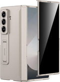 Miimall for Samsung Galaxy Z Fold 7 Case with Privacy Screen Protector, Built-in Adjustable Kickstand & Magnetic Hinge Protection All-Inclusive Protective Case for Galaxy Z Fold 7 5G Titanium Grey