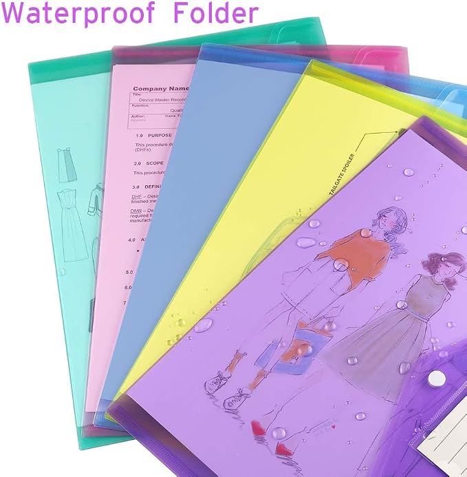 Sooez 12 Pack Folders Plastic Envelopes - Image 2