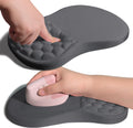 Ergonomic Joint Wrist Support Mouse Pad with Memory Foam Cushion Massage Bump, Carpal Tunnel Pain Relief Mousepad Slope Design for Wrist Rest, 11.8x7.9 in, DimGray
