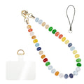 Handmade Natural Gemstone Crystal Beaded Charm Cell Phone Camera Lanyard, Hands-Free Wrist Strap, Phone Chain String, Keychain Decor for Walle (Colorful Candy)