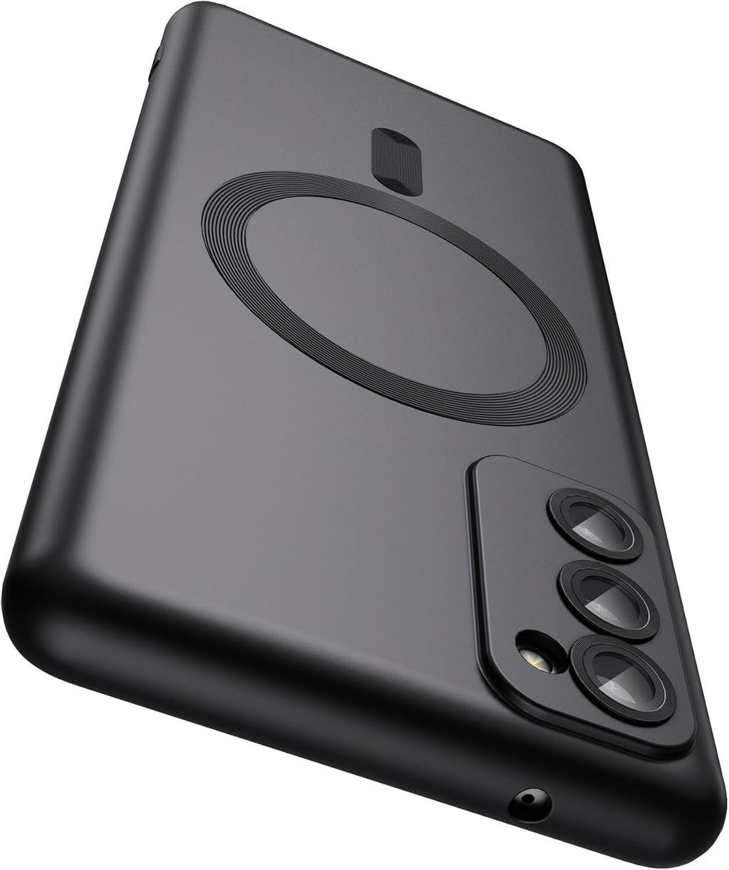 Magnetic for Samsung Galaxy S20 FE 5G Case 【Compatible with MagSafe】【Built-in Camera Lens Protector】 Slim Soft TPU Shockproof Phone Shell (Black)
