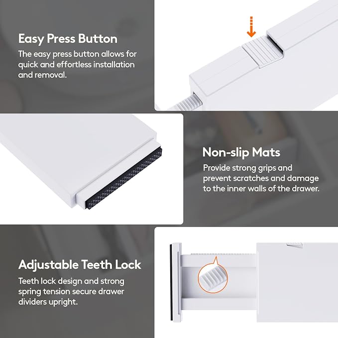 Lifewit 8 Pack Upgrade Drawer Dividers - Image 7