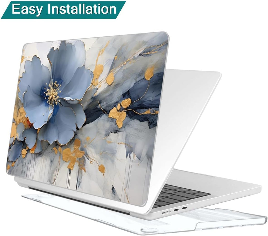 Teryeefi Compatible with M2 M1 MacBook Pro 13 inch Case A2338 A2251 A2289 A2159 A1989 A1706 A1708 (Release 2016-2020 2022),Protective Slim Cover+Keyboard Cover for MacBook Pro 13 Touch Bar, Art Floral