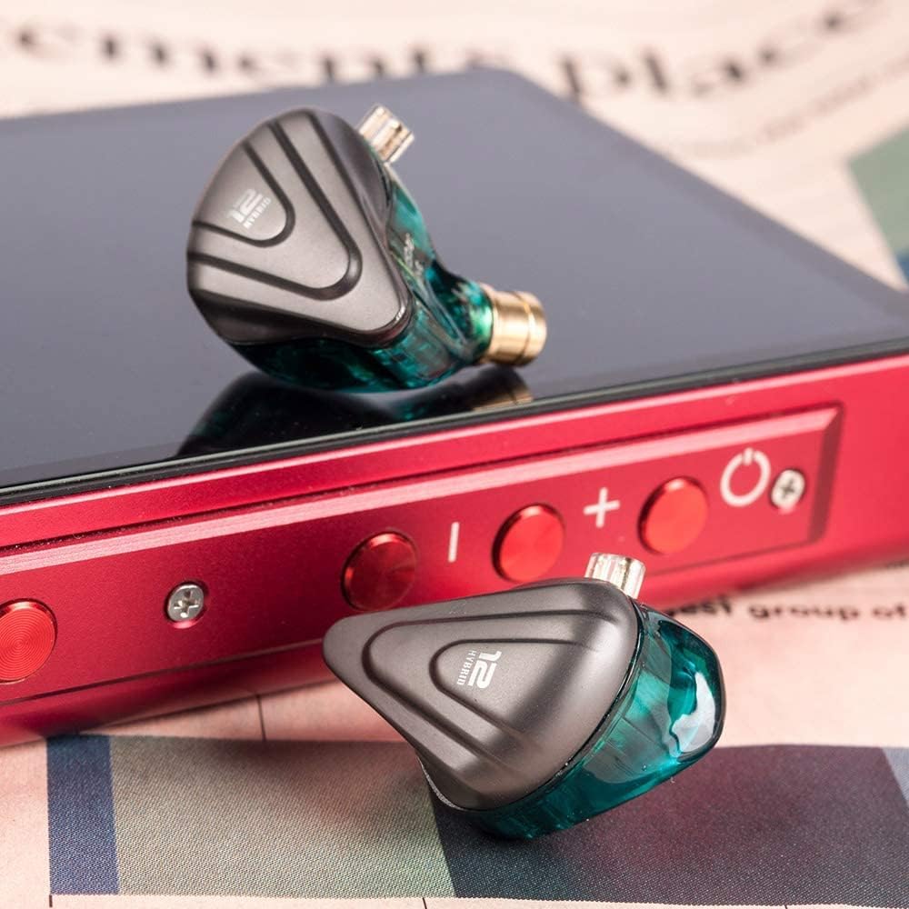 KZ Wired Earbuds ZSX in-Ear Headphones with Dynamic Crystal-Clear Sound and Ergonomic Custom-Fit Earpieces (S/M/L), 3.5mm Jack for Phones and Laptops(with Mic,Cyan)